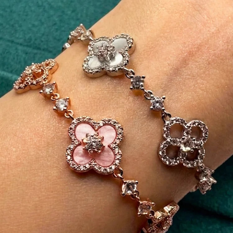 Pulseira Beluxo de Flor Rosada