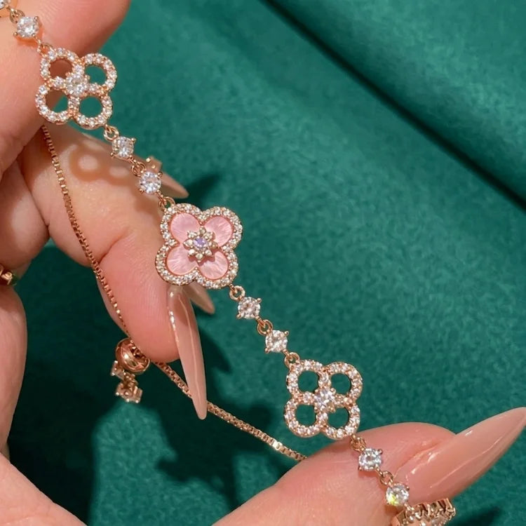 Pulseira Beluxo de Flor Rosada